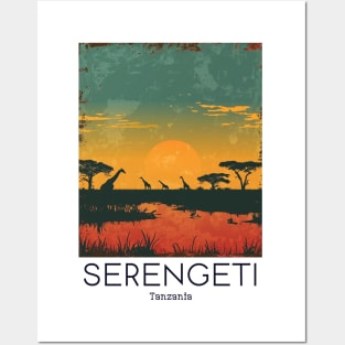 A Vintage Travel Illustration of Serengeti National Park - Tanzania Posters and Art